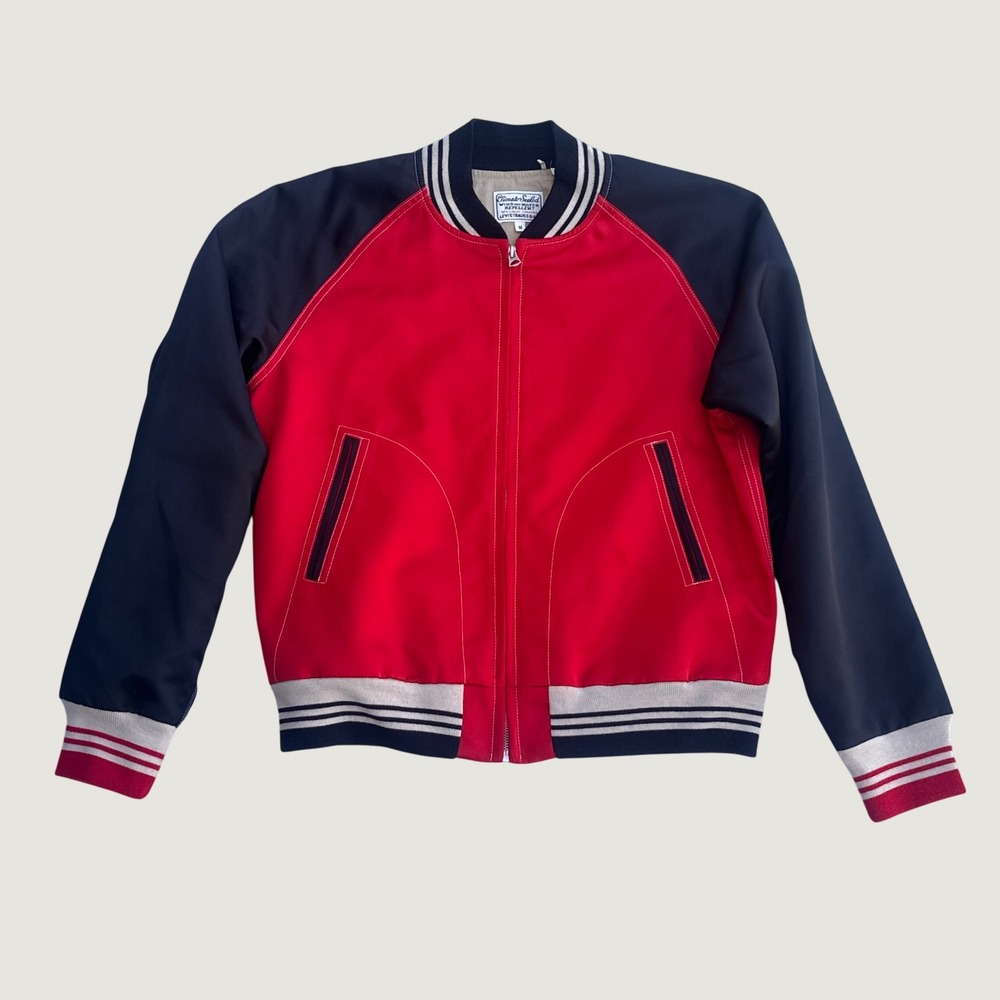 Levis Climate Sealed Bomber Jacket Crying Cat Mens Medium Red Black Read